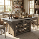 60-Inch Counter Height Dining Table with Wine Rack and Storage Shelves
