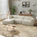 Modular Sectional Sofa with Ottoman, No-Assembly Chenille Couch