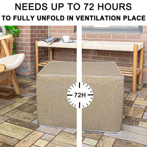 Outdoor Square Foam Ottoman Pouf Footrest 20x20x14