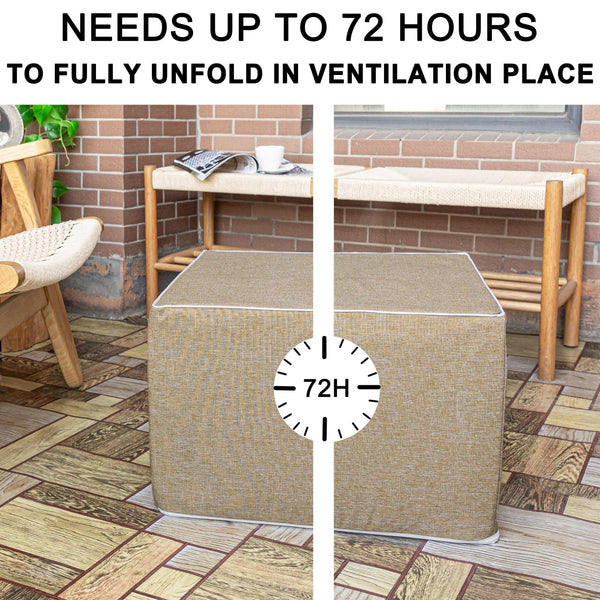Outdoor Square Foam Ottoman Pouf Footrest 20x20x14