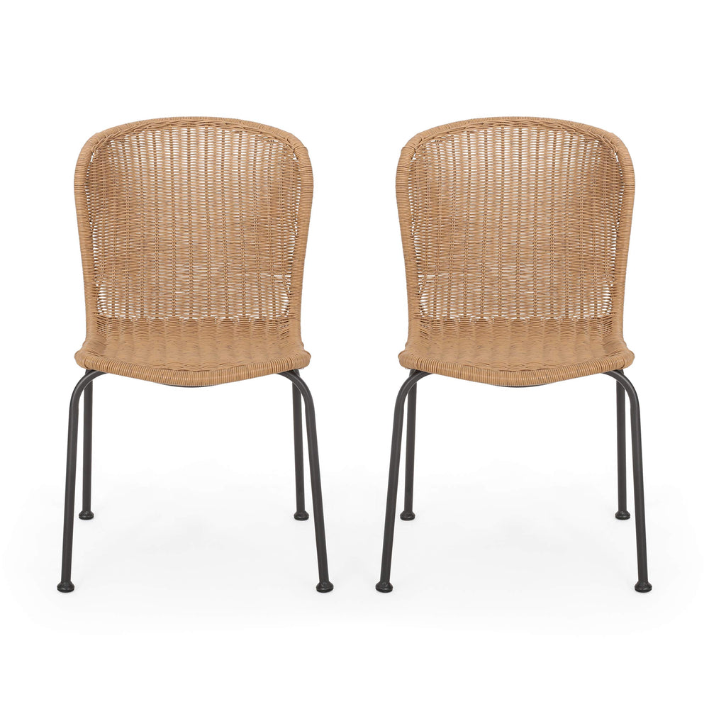 Outdoor Wicker Dining Chairs Set of 2
