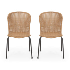Outdoor Wicker Dining Chairs Set of 2