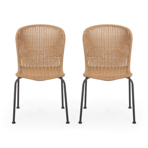 Outdoor Wicker Dining Chairs Set of 2