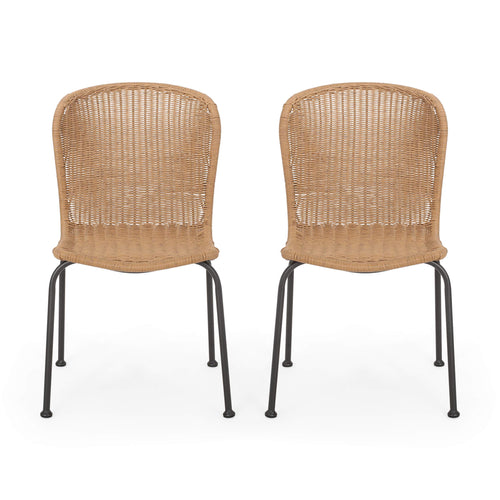 Outdoor Wicker Dining Chairs Set of 2