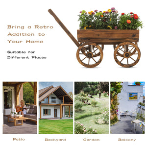 Rustic Wooden Wagon Planter