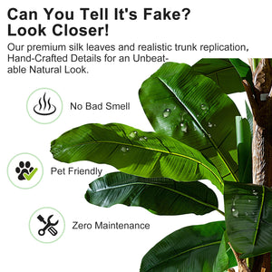 Tall Artificial Banana Tree — Indoor Outdoor Faux Tropical Plant