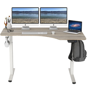 L-Shaped Electric Standing Desk 55 Inch Height Adjustable