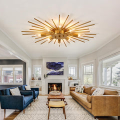 8-Light Semi Flush Mount Sputnik Ceiling Light