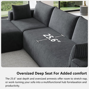 Modular L-Shaped Sectional Sofa with Chaise