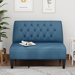 Button-Tufted Velvet Loveseat Settee Bench