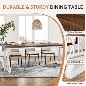 Farmhouse Dining Table 78.7-Inch for 6-8 People