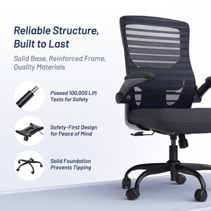 Ergonomic Mesh Office Chair with Flip-Up Armrests