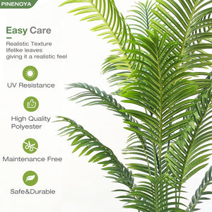 Artificial Palm Tree 6FT with White Planter – Indoor Faux Tropical Plant