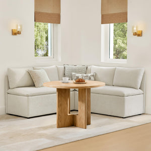 L-Shaped Corner Dining Bench with Storage & Back