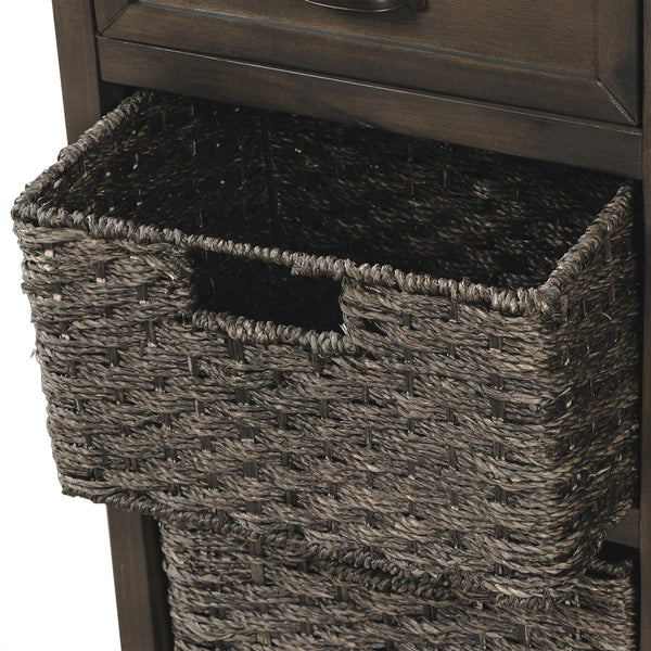 Farmhouse Storage Cabinet with 2 Drawers & 4 Baskets