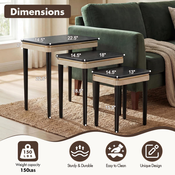 Mid-Century Modern Nesting Tables Set of 3