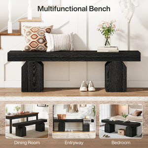 59" Entryway Bench with Arched Bases