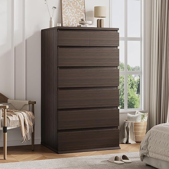7-Drawer Tall Dresser with Jewelry Storage