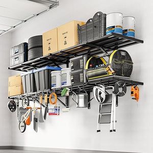 Heavy Duty Garage Wall Shelving with Hooks