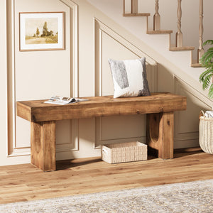 47" Solid Wood Entryway Bench