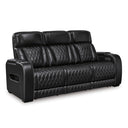 Power Reclining Sofa with Adjustable Headrest & LED Lighting