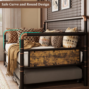 Twin Metal Daybed with Pop-Up Trundle