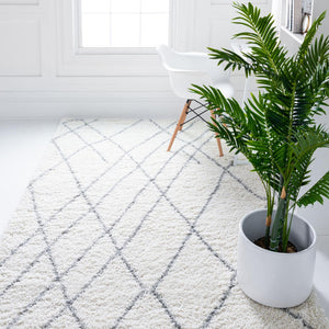 Soft Touch Shag Area Rug – Abstract Moroccan Pattern, 4x6