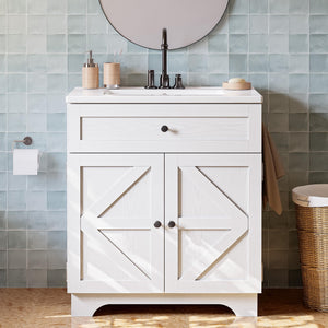 30-Inch Bathroom Vanity with Integrated Ceramic Sink