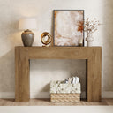 43-Inch Console Table with Double Wooden Base – Oak Brown