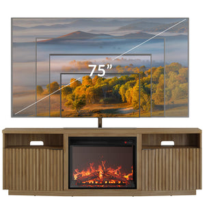 68" TV Stand with 23" Electric Fireplace & Sound