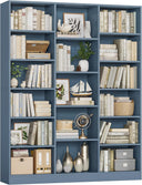 Triple Wide 6-Tier Bookshelf with 17 Open Display Shelves, 74" Tall