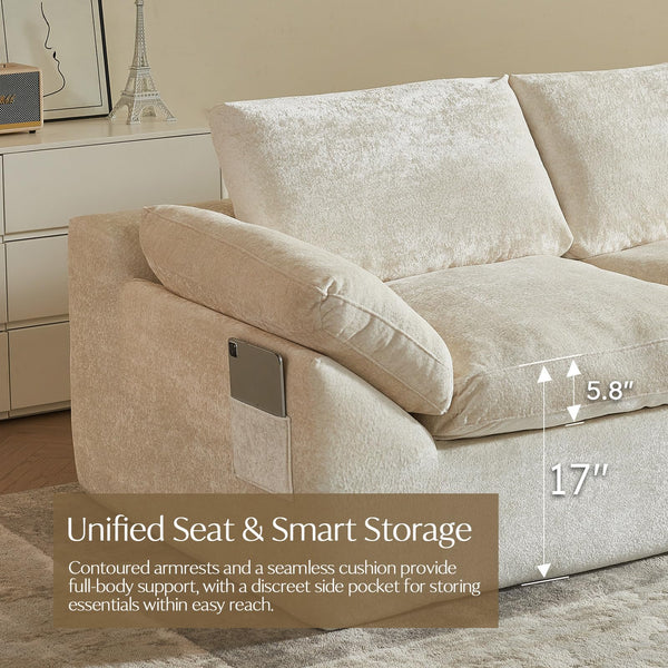 U-Shaped Modular Sectional Sofa – Deep Seat Cloud Couch