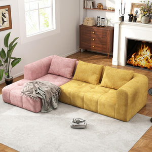 L-Shaped Modular Sectional Sofa with Deep Seat