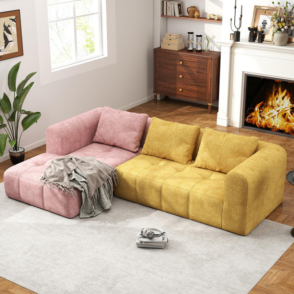 L-Shaped Modular Sectional Sofa with Deep Seat