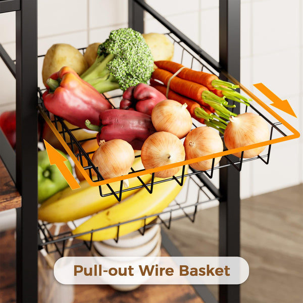 L-Shaped 6-Tier Corner Baker's Rack with Power Outlet