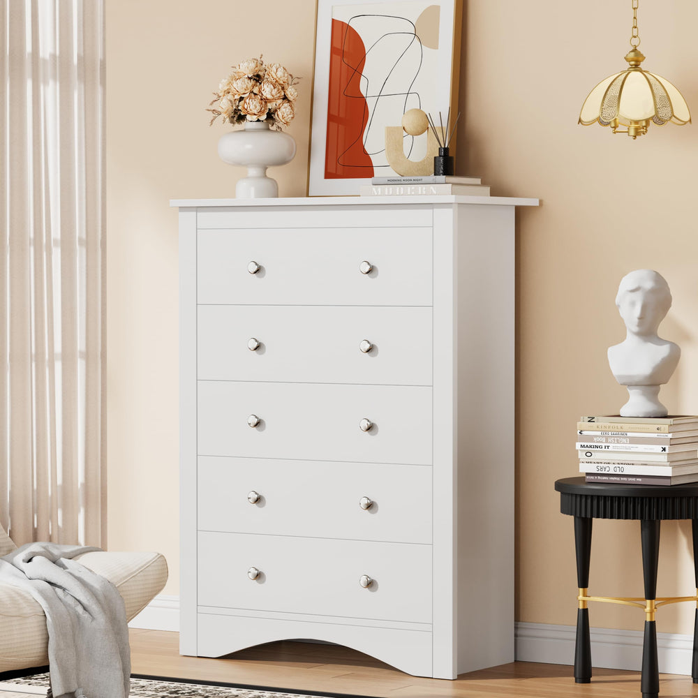 5-Drawer Wooden Dresser & TV Stand