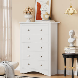 5-Drawer Wooden Dresser & TV Stand
