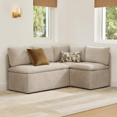 L-Shaped Breakfast Nook Bench with Storage & Back