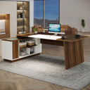 L-Shaped Executive Office Desk with Storage