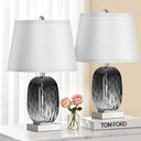 Touch Control Glass Table Lamp Set of 2 with USB Ports