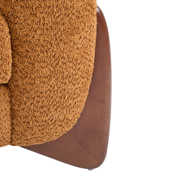 82" Boucle 3-Seater Sofa with Wood Legs