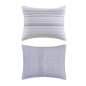 Bold Stripe Grey Cotton Comforter Set with Shams