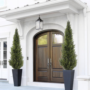 6FT Artificial Cedar Topiary Trees Set of 2 – UV-Resistant Outdoor Indoor Fake Potted Plants