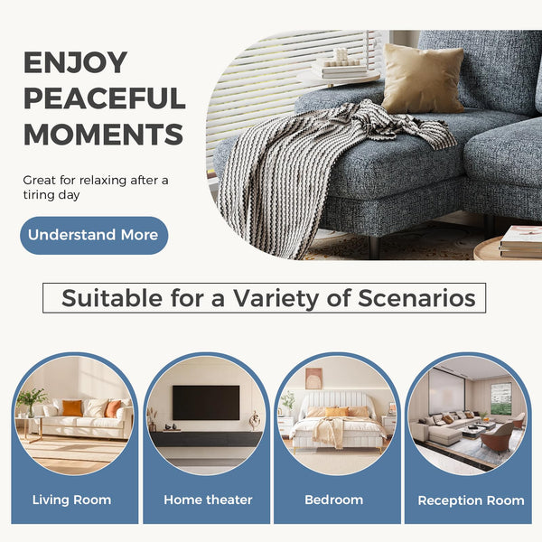 U-Shaped Sectional Sofa with Double Chaise Lounge