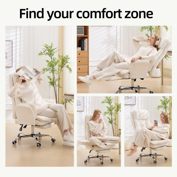 Criss Cross Office Chair with Footrest and Flip Armrests