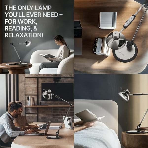 LED Swing Arm Desk Lamp with Gesture & Touch Control