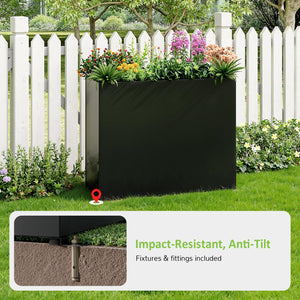 Tall Rectangular Outdoor Planter Box - Galvanized Steel
