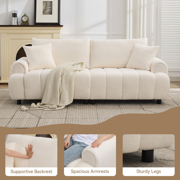88" Oversized Boucle 3-Seater Sofa