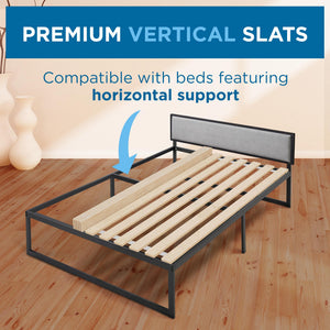 Wooden Bunkie Board with Vertical Bed Slats – Foldable Mattress Support