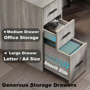 L-Shaped Corner Desk with Drawers & Storage